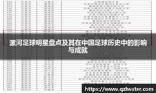 漯河足球明星盘点及其在中国足球历史中的影响与成就